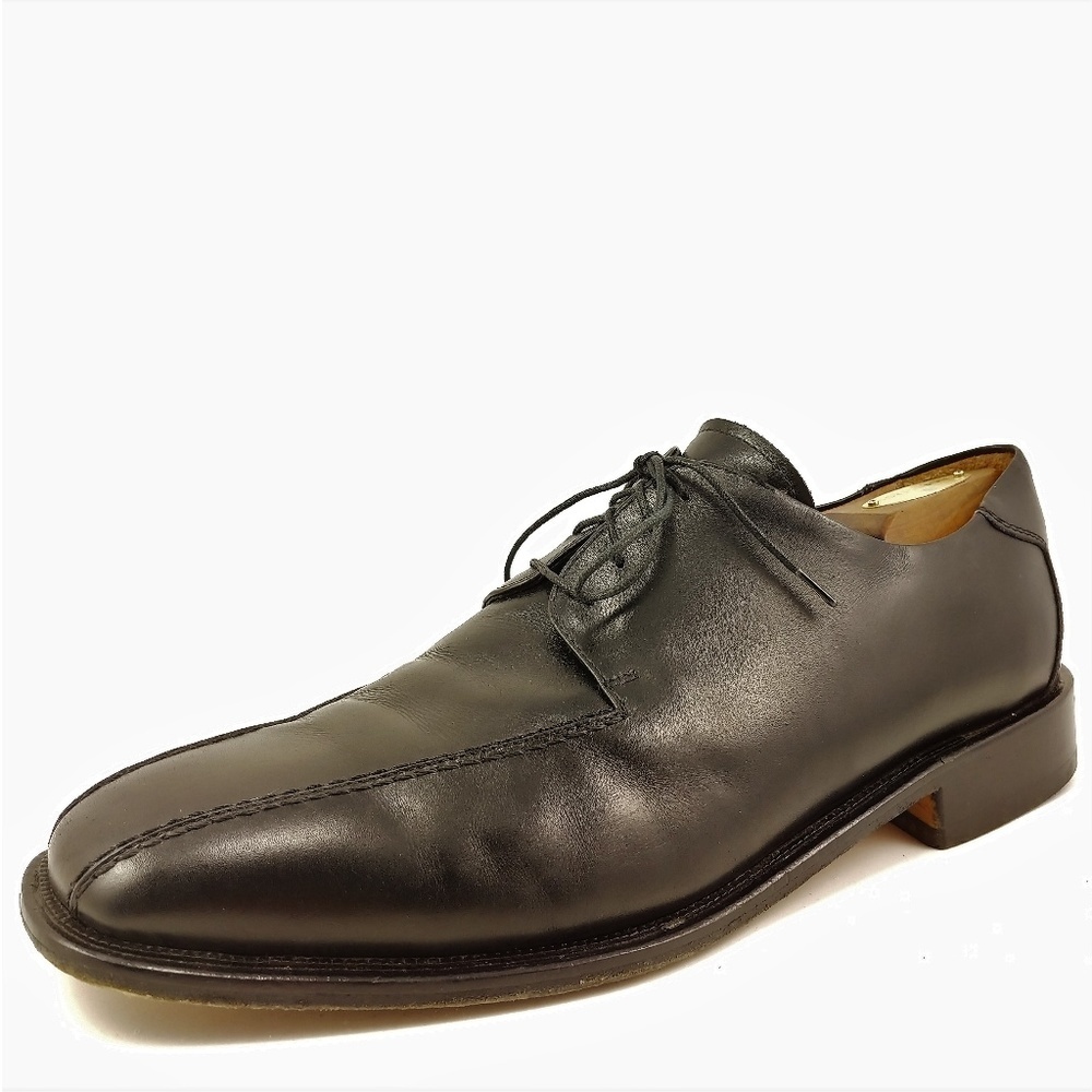 Pronto Uomo Italy Black Bike Toe Derby Sz 12M